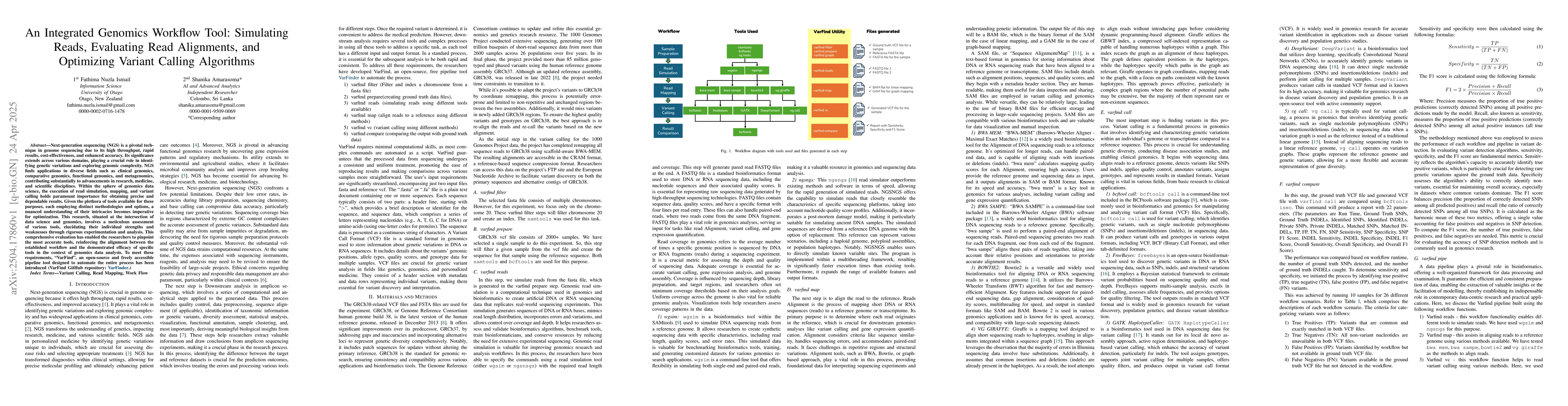 Thumbnail for An Integrated Genomics Workflow Tool: Simulating Reads, Evaluating Read
  Alignments, and Optimizing Variant Calling Algorithms