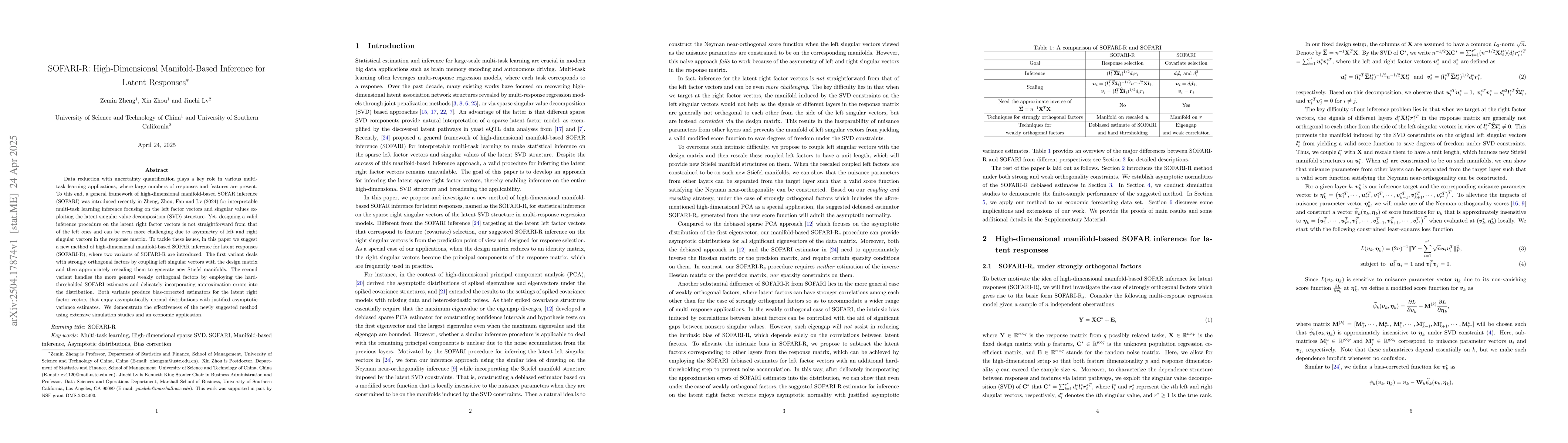 Thumbnail for SOFARI-R: High-Dimensional Manifold-Based Inference for Latent Responses