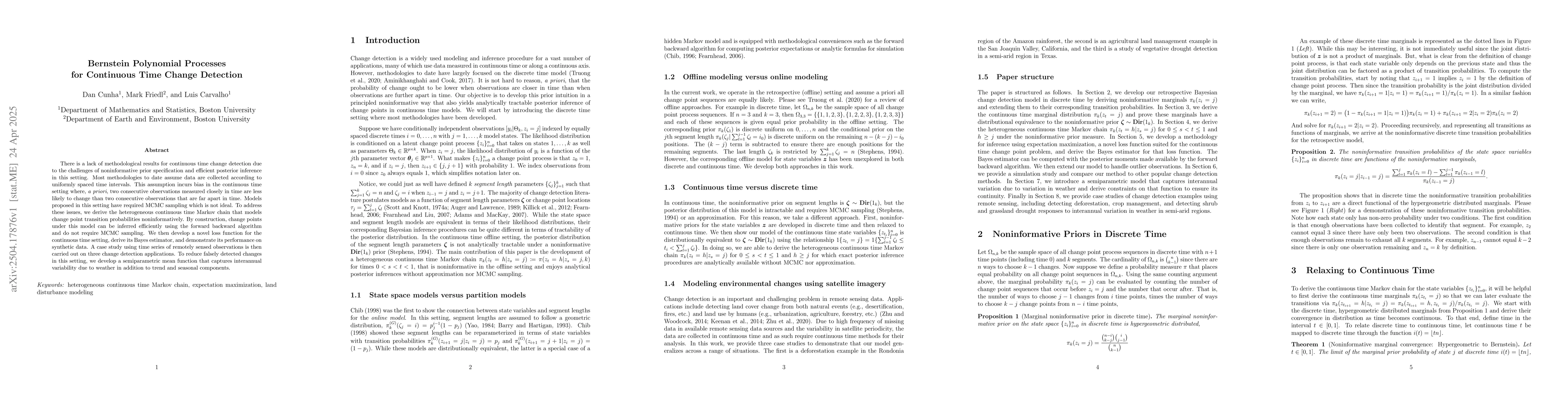 Thumbnail for Bernstein Polynomial Processes for Continuous Time Change Detection