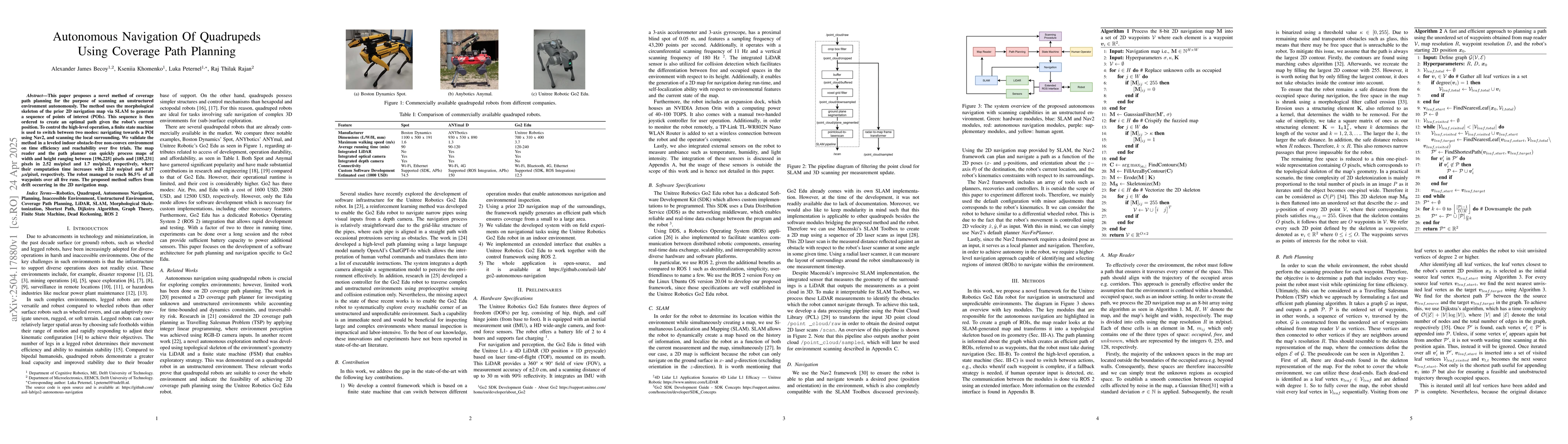 Thumbnail for Autonomous Navigation Of Quadrupeds Using Coverage Path Planning