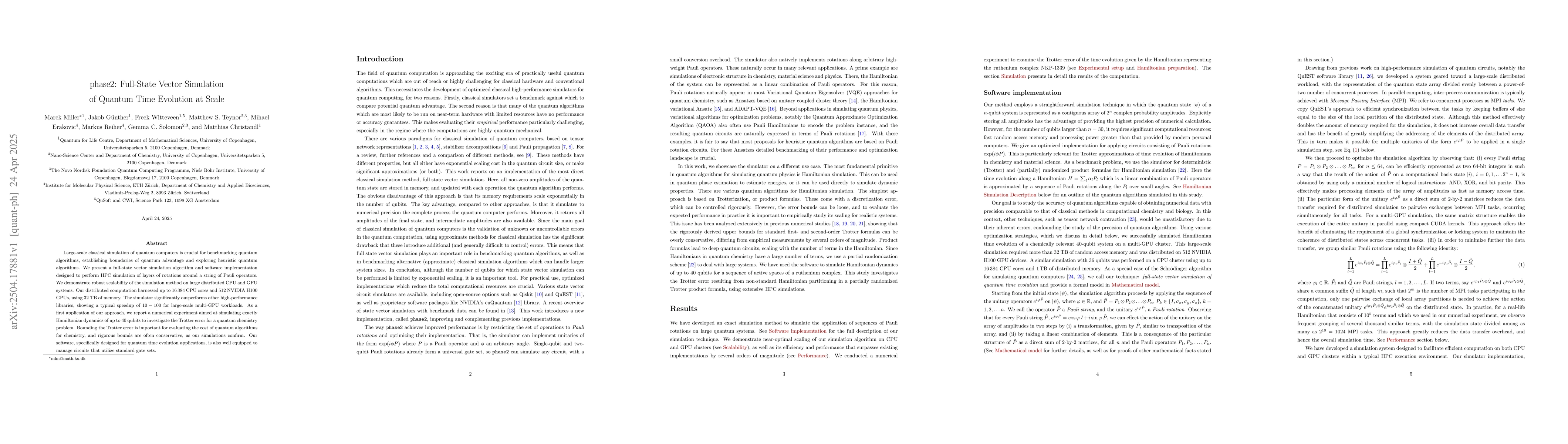 Thumbnail for phase2: Full-State Vector Simulation of Quantum Time Evolution at Scale