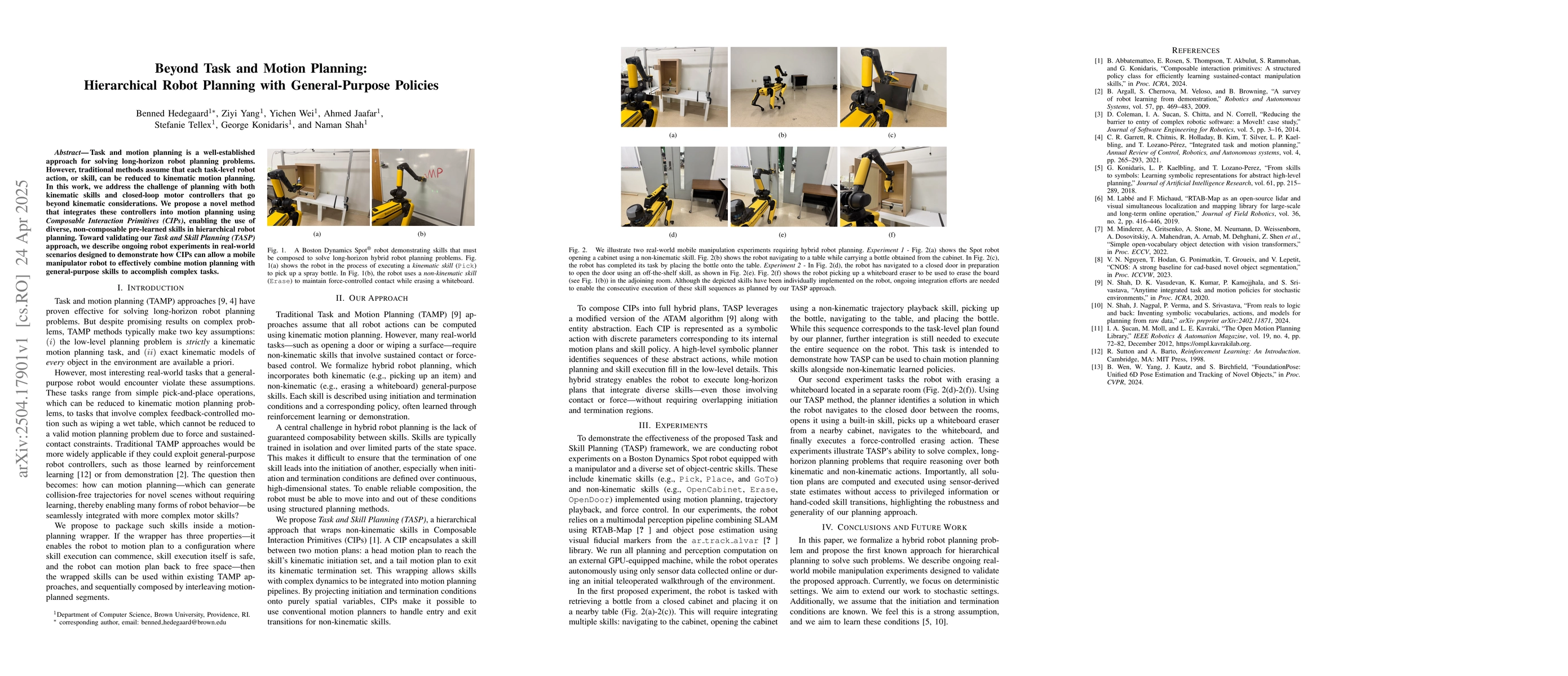 Thumbnail for Beyond Task and Motion Planning: Hierarchical Robot Planning with
  General-Purpose Policies