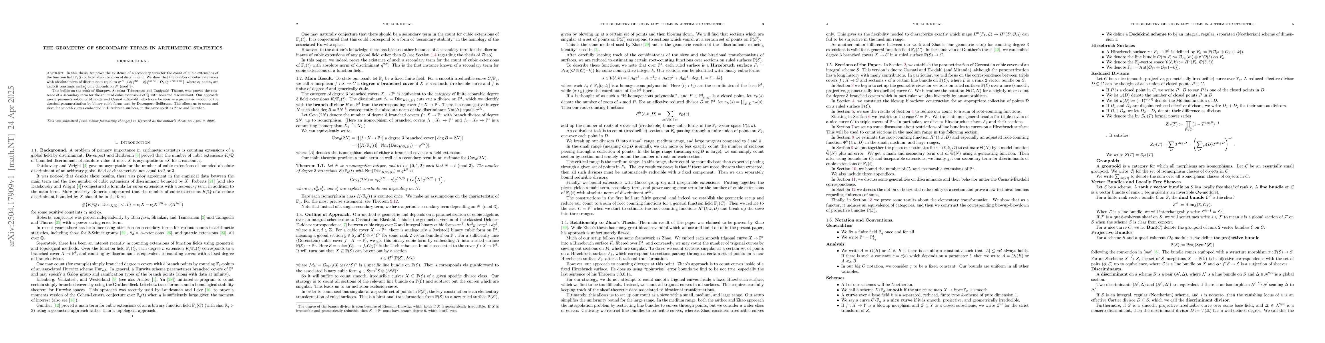 Thumbnail for The geometry of secondary terms in arithmetic statistics