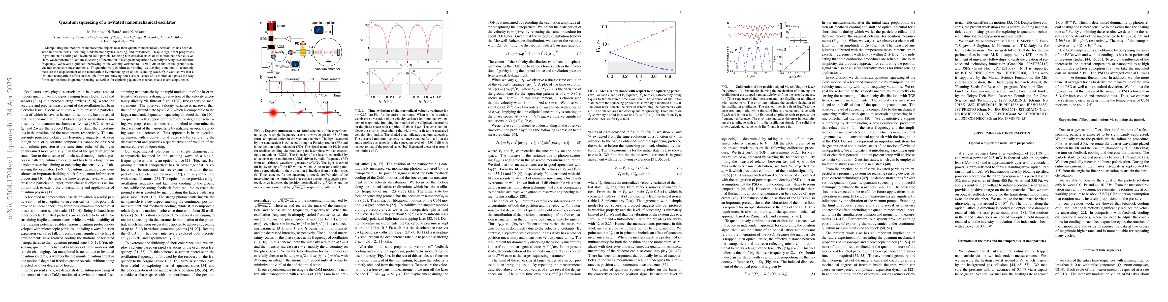 Thumbnail for Quantum squeezing of a levitated nanomechanical oscillator