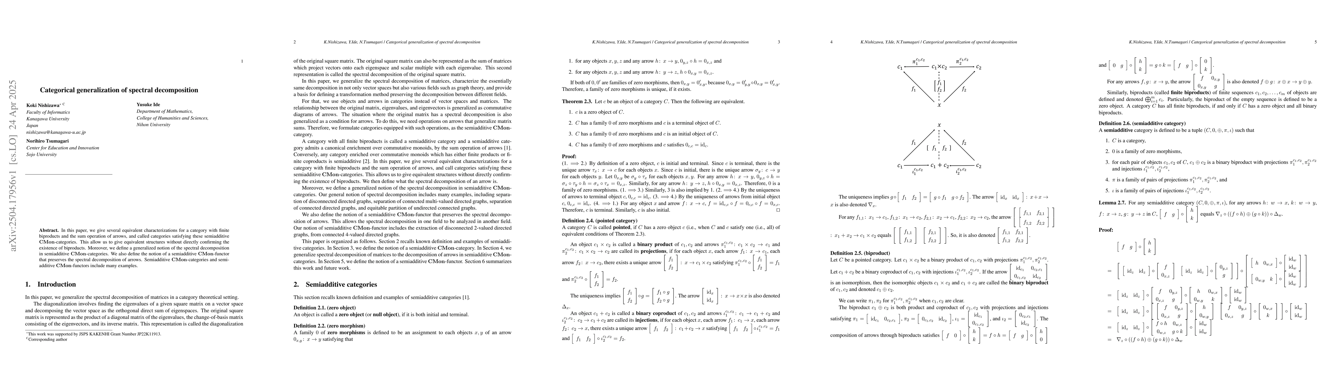 Thumbnail for Categorical generalization of spectral decomposition