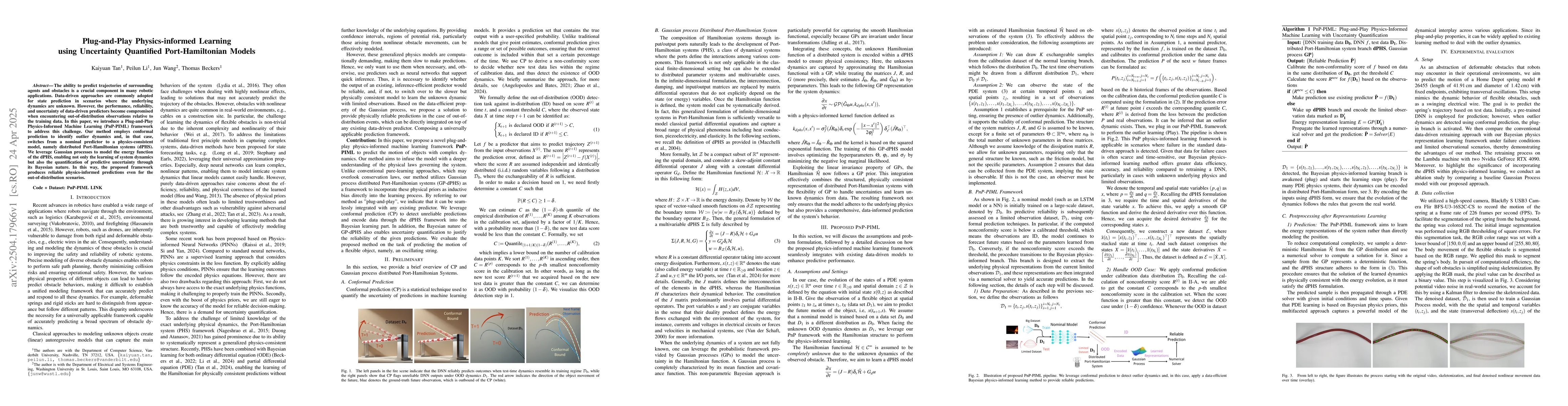Thumbnail for Plug-and-Play Physics-informed Learning using Uncertainty Quantified
  Port-Hamiltonian Models