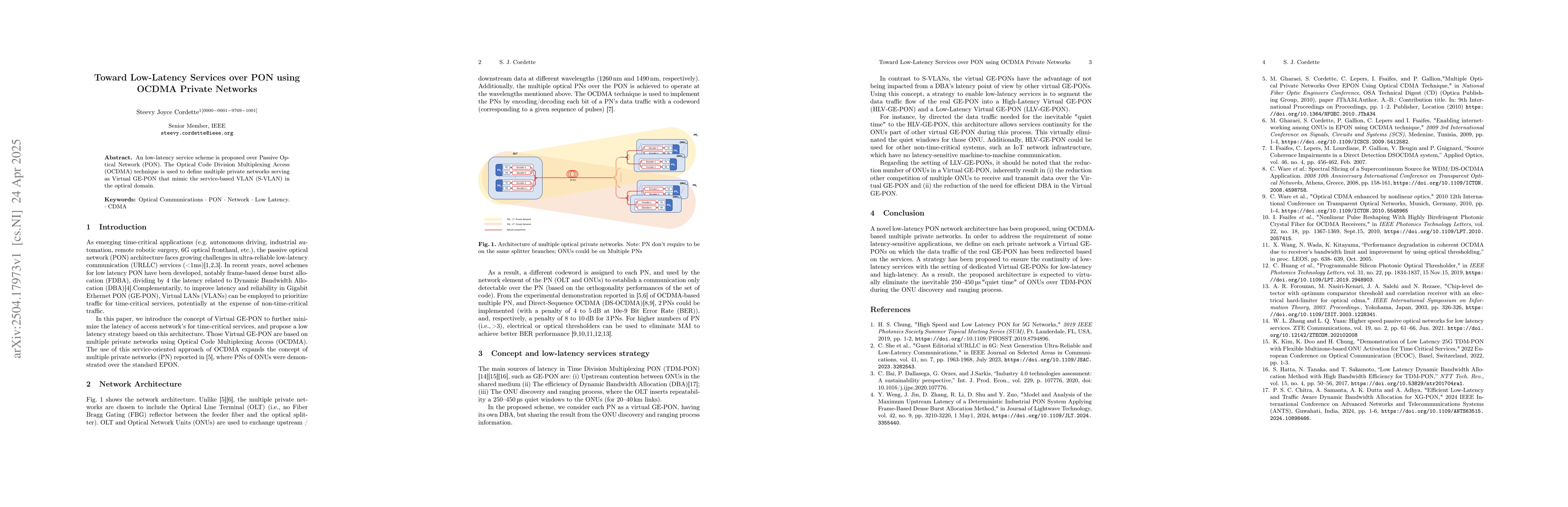 Thumbnail for Toward Low-Latency Services over PON using OCDMA Private Networks