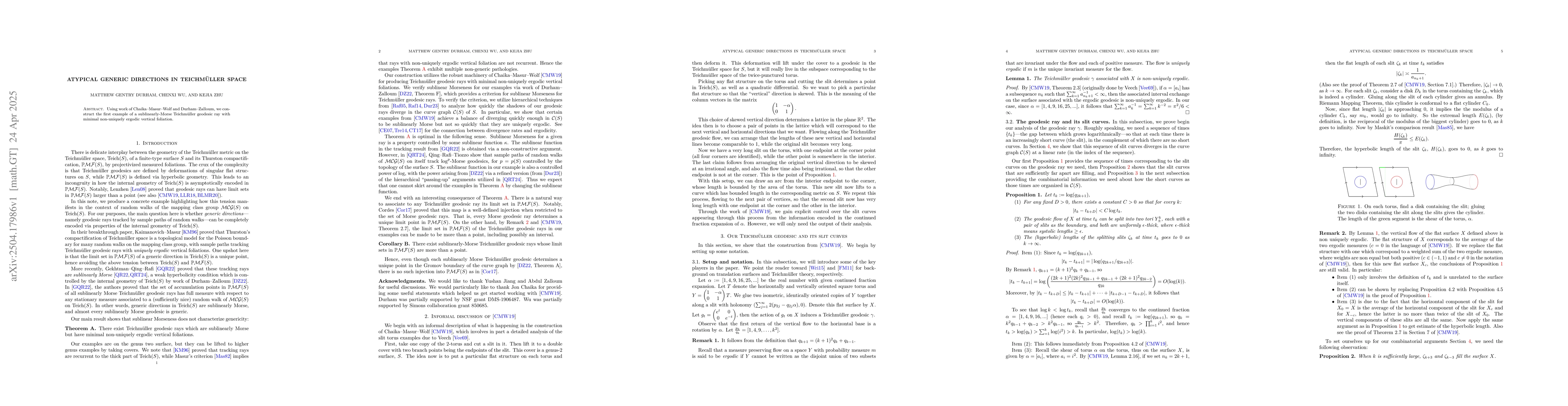 Thumbnail for Atypical generic directions in Teichmüller space