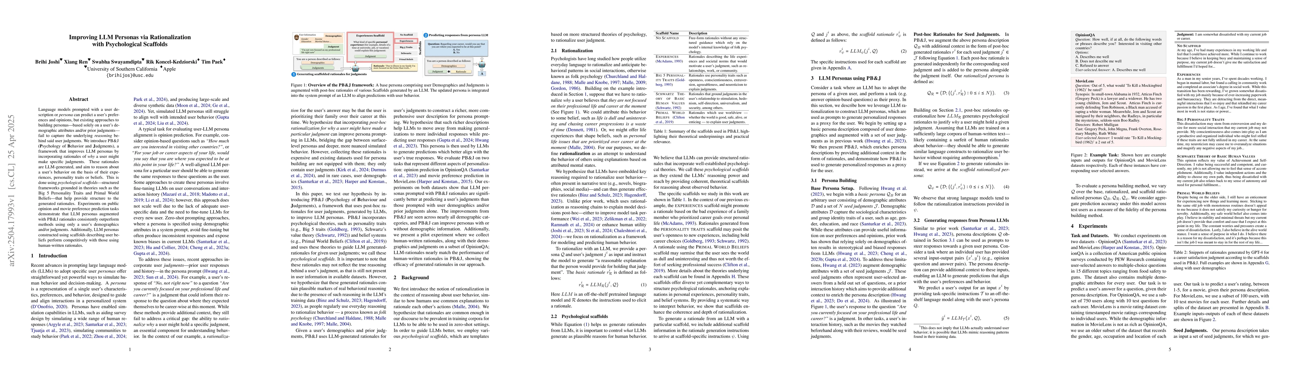 Thumbnail for Improving LLM Personas via Rationalization with Psychological Scaffolds
