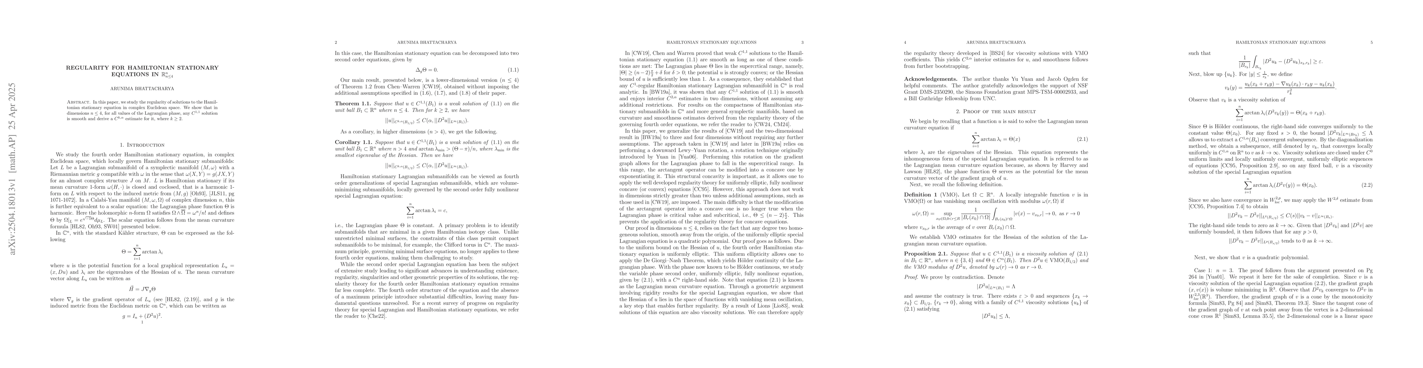 Thumbnail for Regularity for Hamiltonian stationary equations in $\mathbb{R}_{n\leq
  4}^{n}$