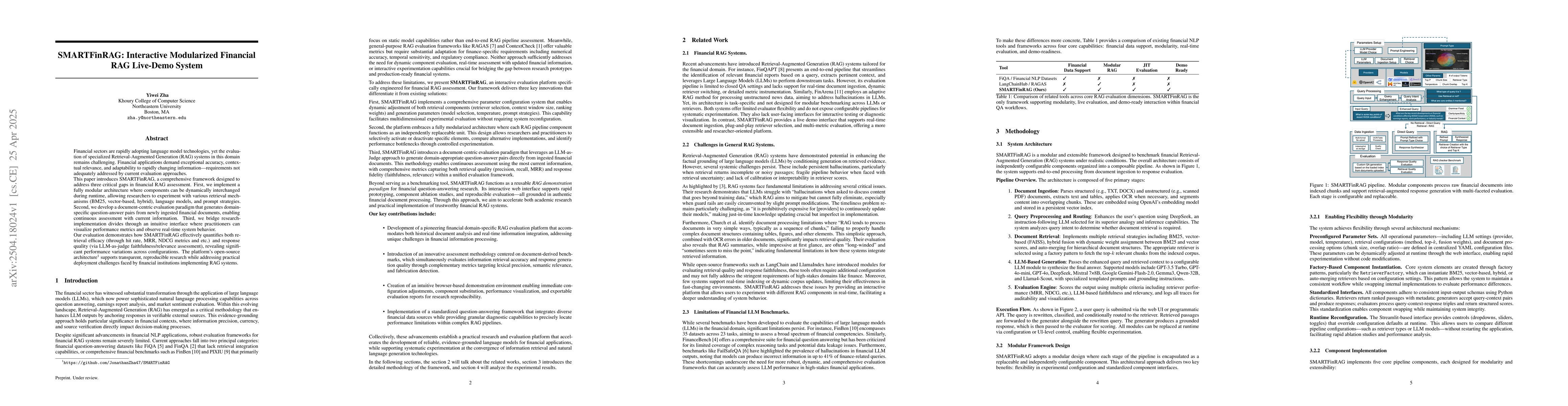 Thumbnail for SMARTFinRAG: Interactive Modularized Financial RAG Benchmark