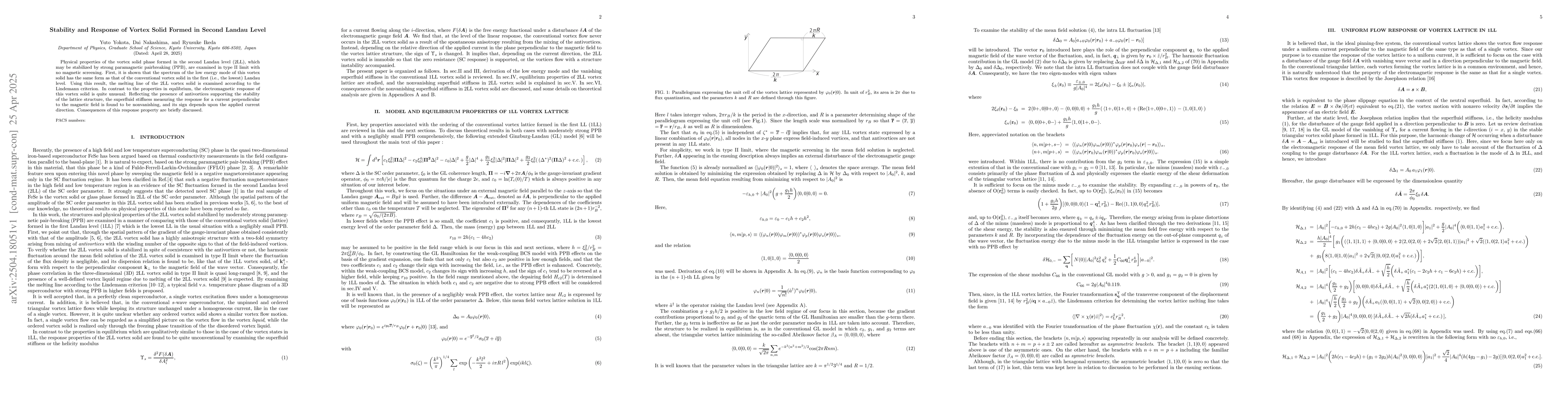 Thumbnail for Stability and Response of Vortex Solid Formed in Second Landau Level
