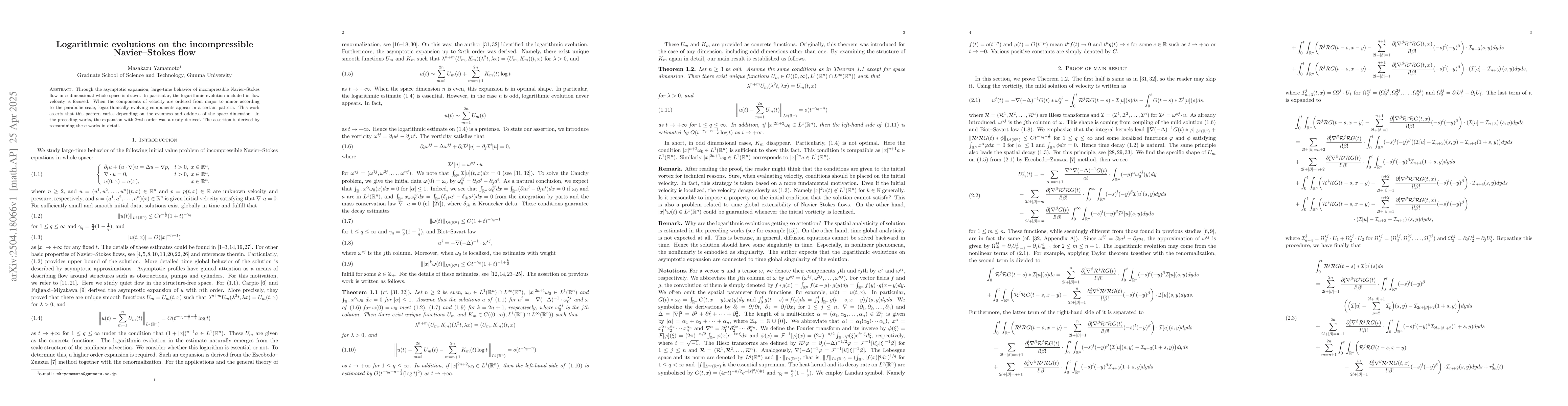 Thumbnail for Logarithmic evolutions on the incompressible Navier--Stokes flow
