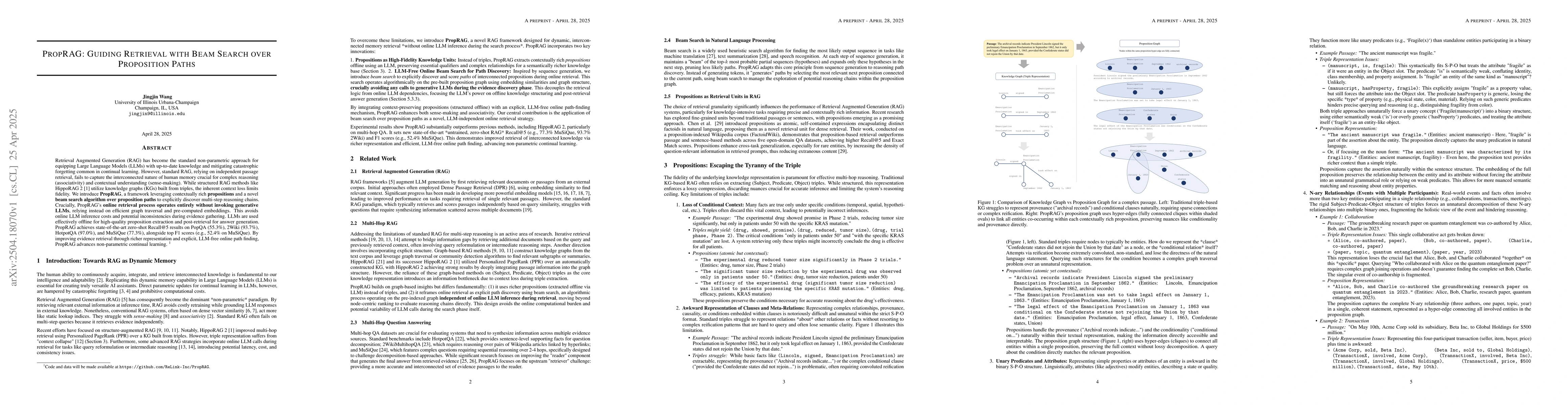 Thumbnail for PropRAG: Guiding Retrieval with Beam Search over Proposition Paths