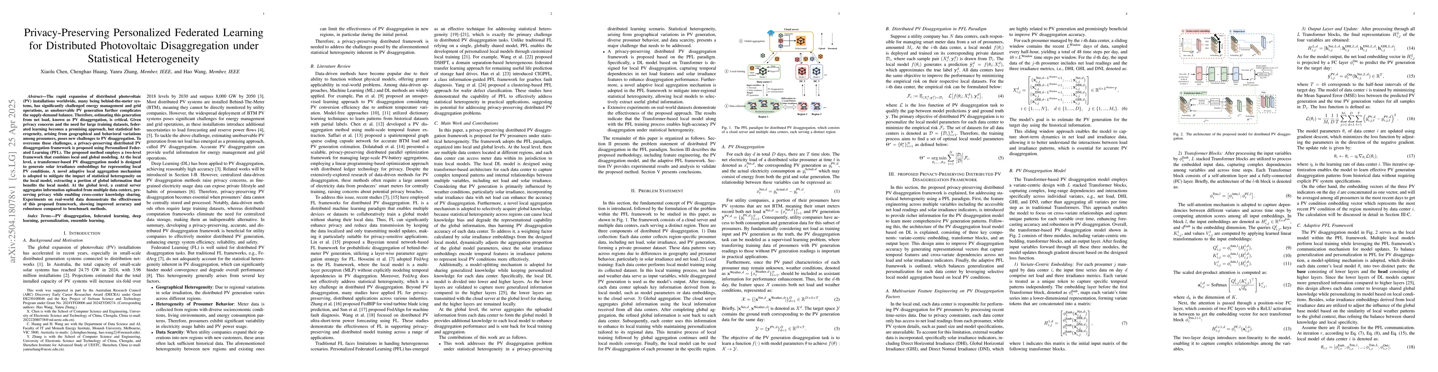 Thumbnail for Privacy-Preserving Personalized Federated Learning for Distributed
  Photovoltaic Disaggregation under Statistical Heterogeneity