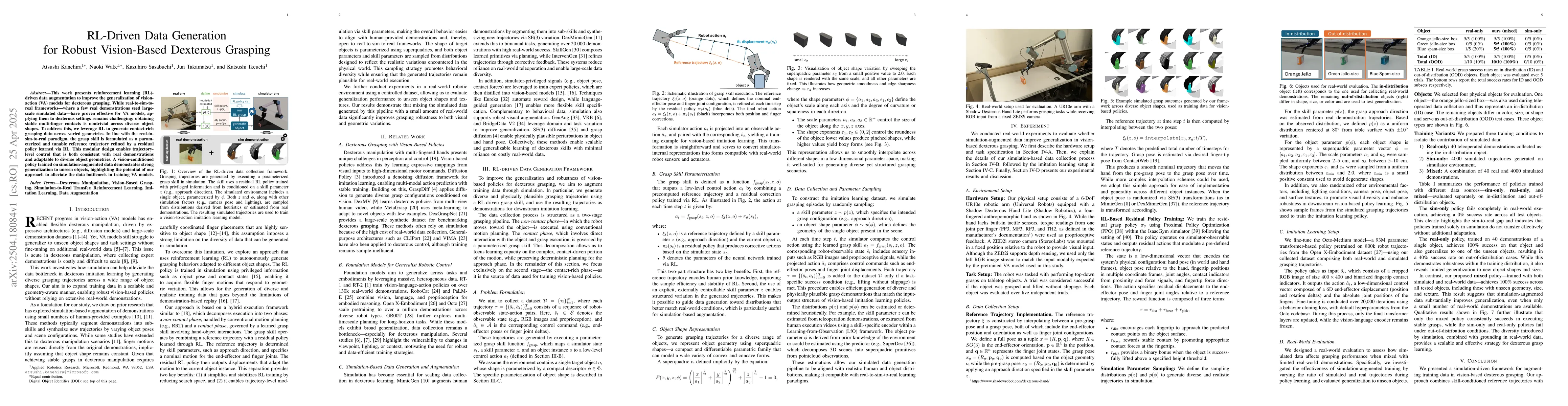 Thumbnail for RL-Driven Data Generation for Robust Vision-Based Dexterous Grasping