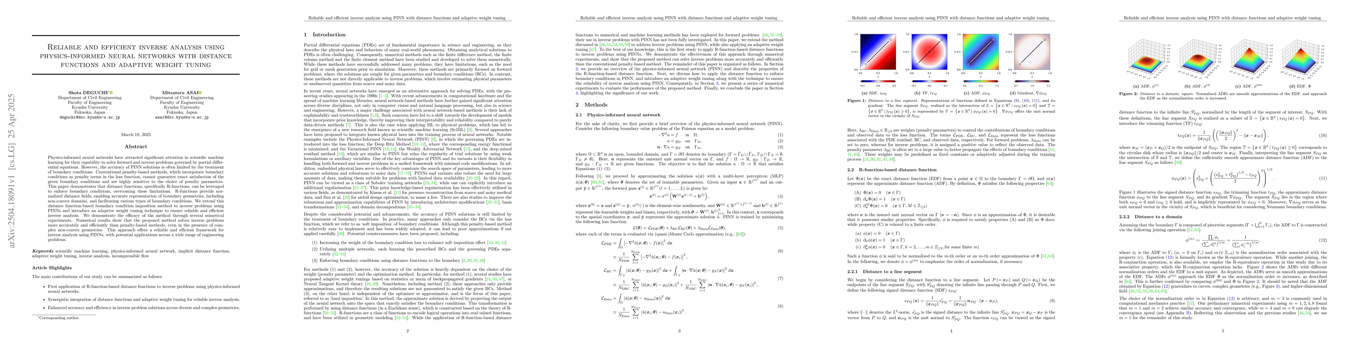 Thumbnail for Reliable and Efficient Inverse Analysis using Physics-Informed Neural
  Networks with Distance Functions and Adaptive Weight Tuning
