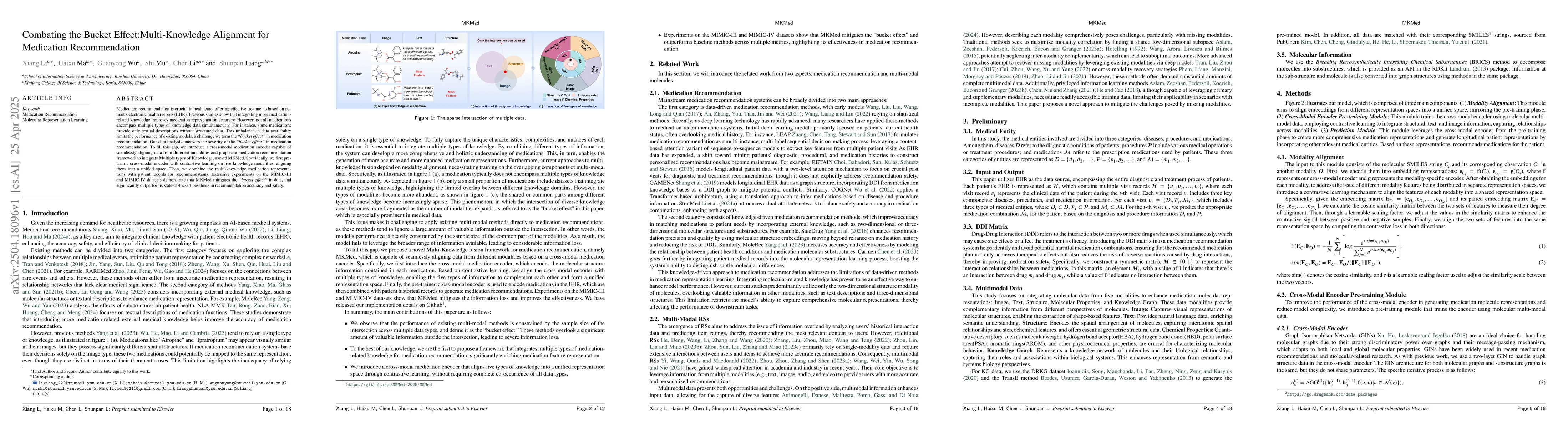 Thumbnail for Combating the Bucket Effect:Multi-Knowledge Alignment for Medication
  Recommendation