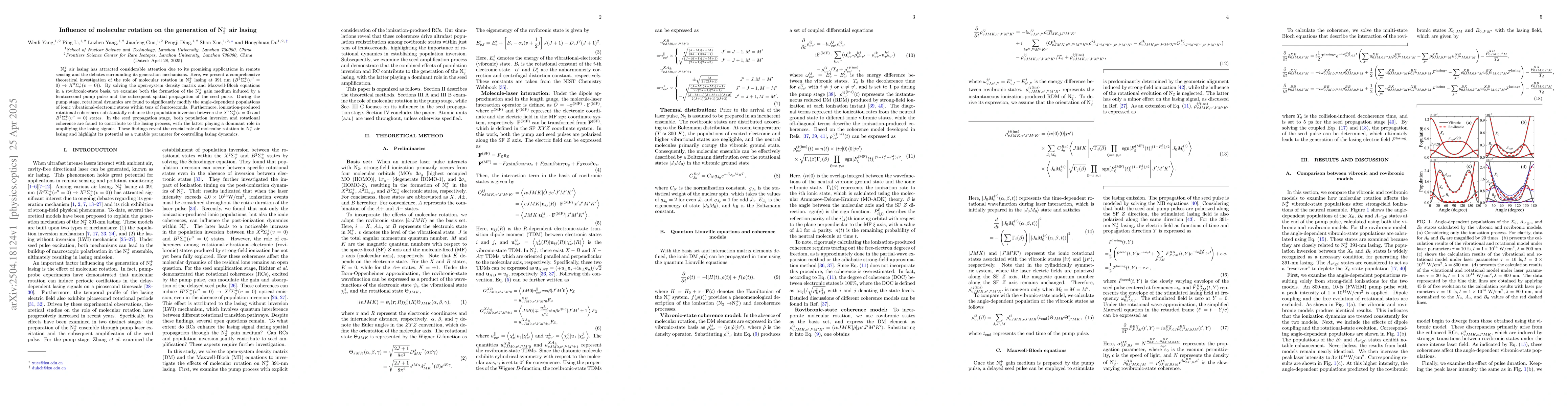 Thumbnail for Influence of molecular rotation on the generation of N$_2^+$ air lasing