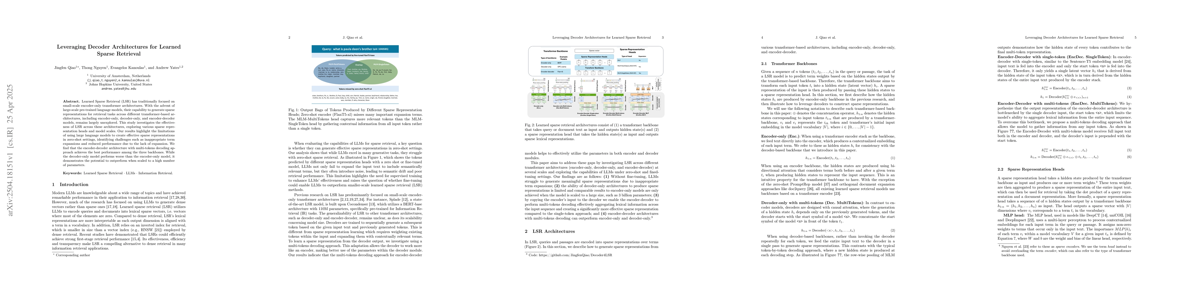 Thumbnail for Leveraging Decoder Architectures for Learned Sparse Retrieval