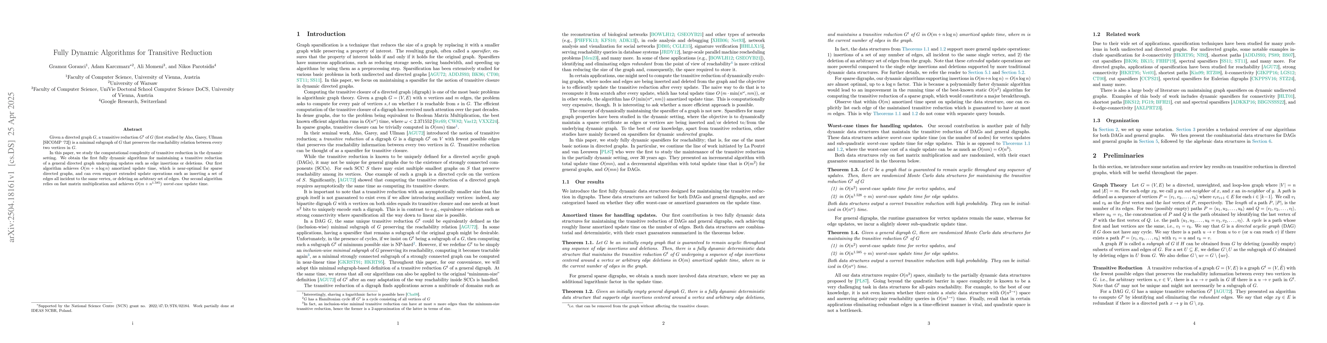 Thumbnail for Fully Dynamic Algorithms for Transitive Reduction