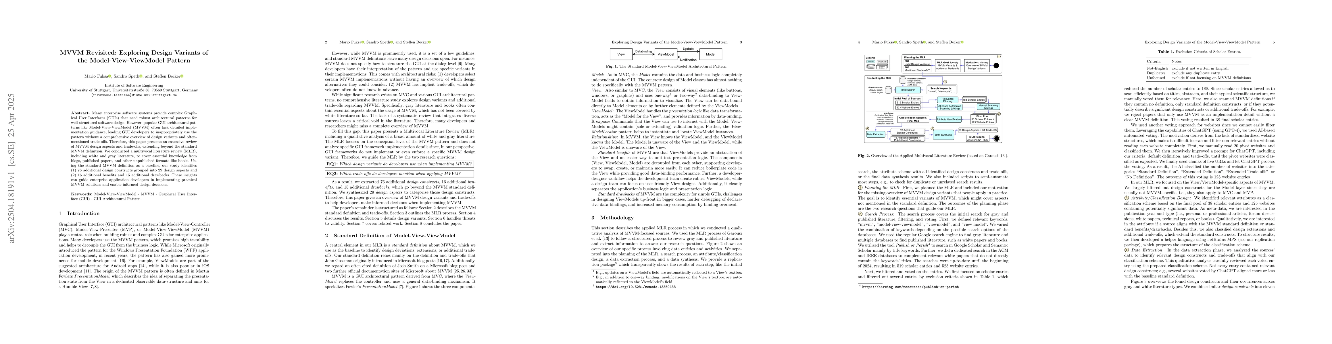 Thumbnail for MVVM Revisited: Exploring Design Variants of the Model-View-ViewModel
  Pattern