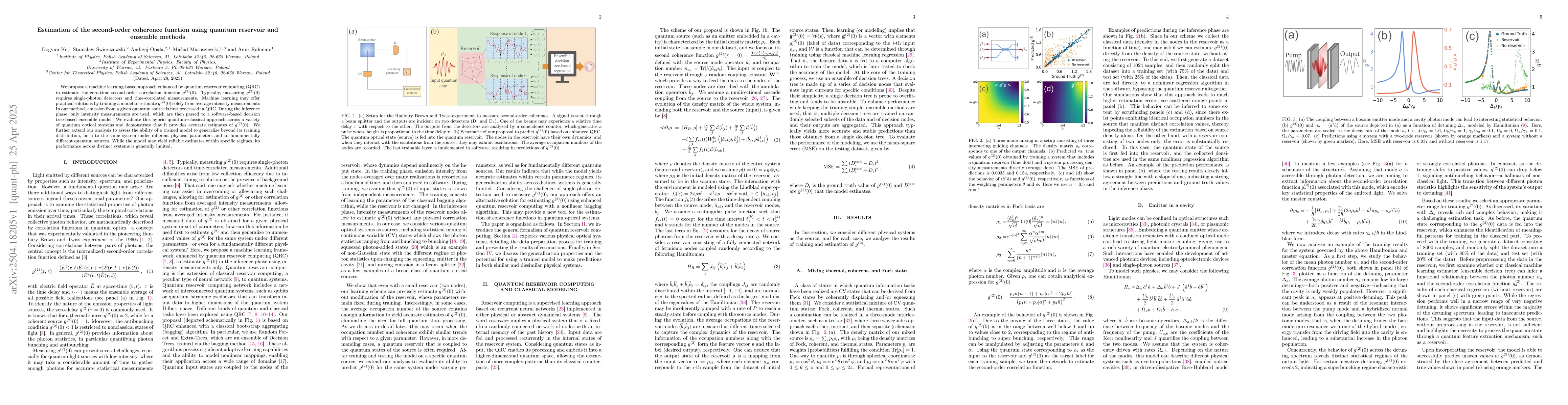 Thumbnail for Estimation of the second-order coherence function using quantum
  reservoir and ensemble methods