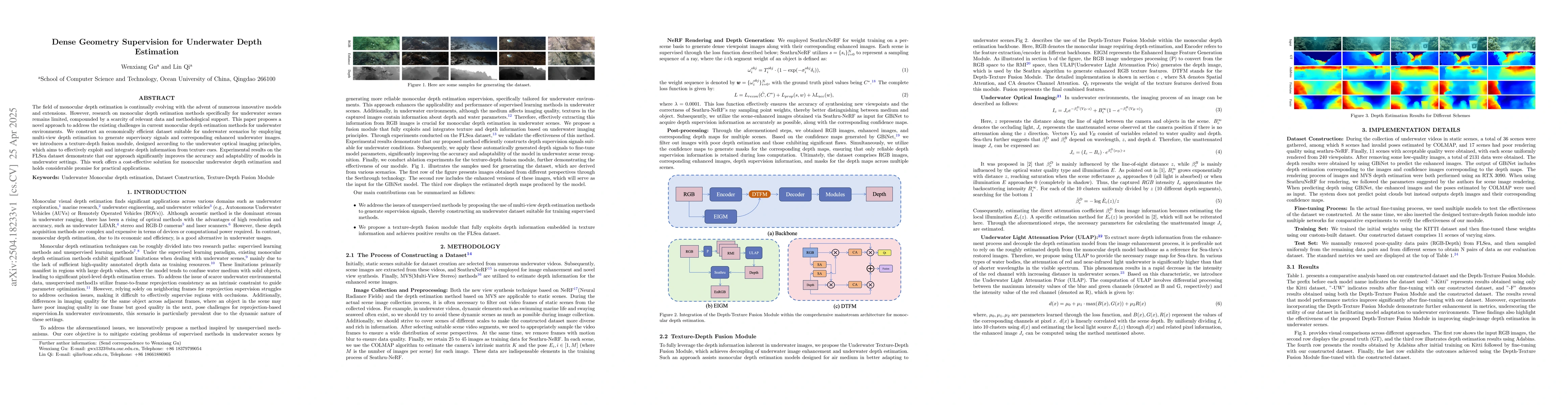 Thumbnail for Dense Geometry Supervision for Underwater Depth Estimation
