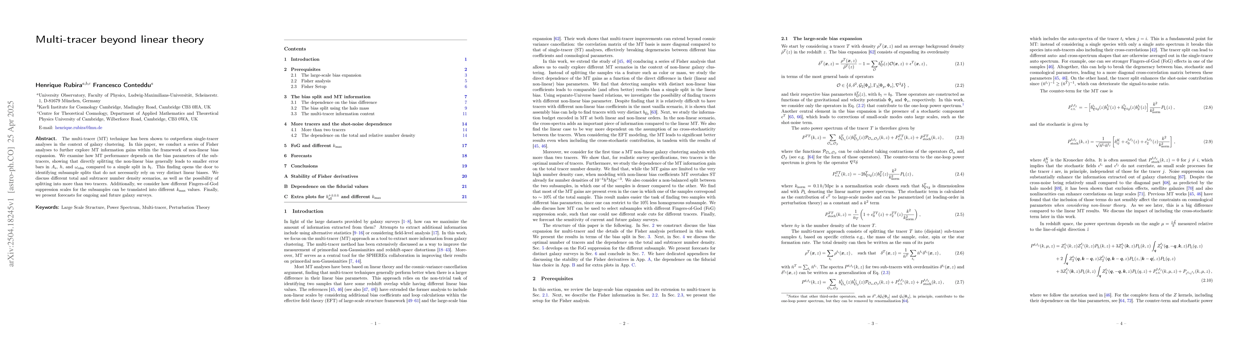 Thumbnail for Multi-tracer beyond linear theory