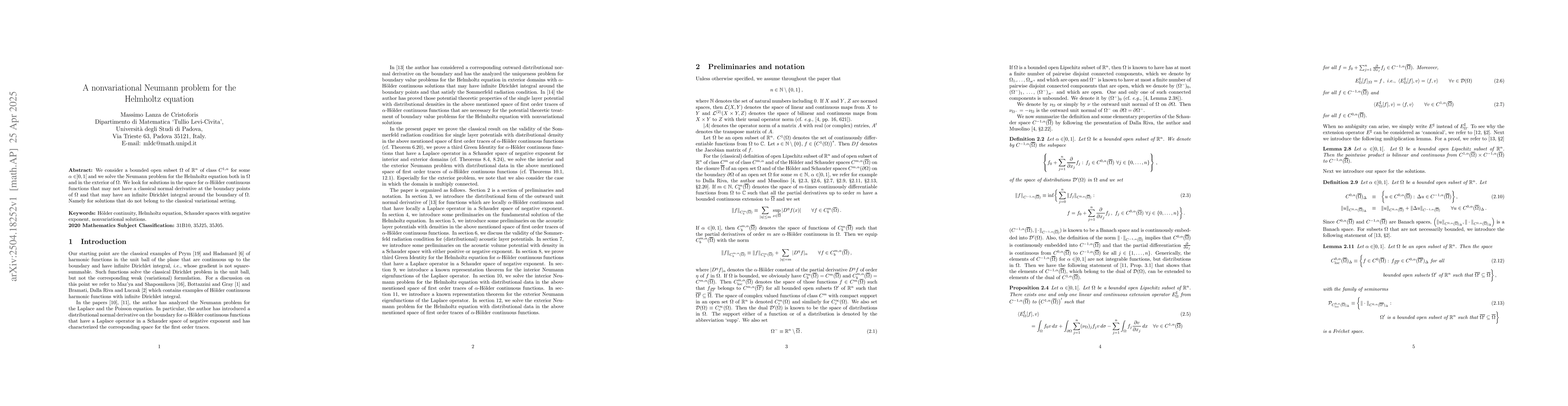 Thumbnail for A nonvariational Neumann problem for the Helmholtz equation