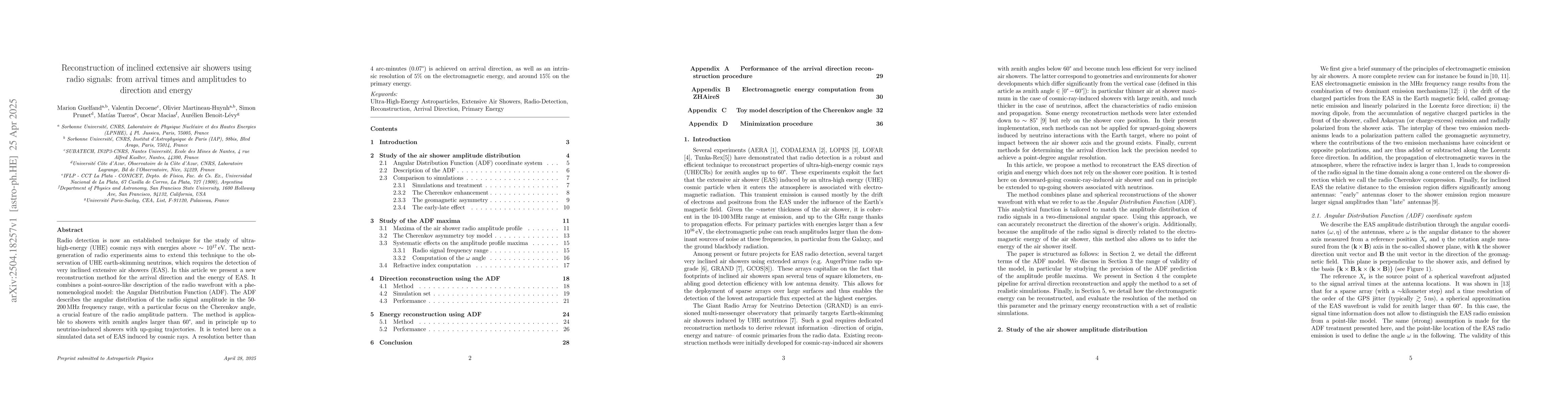Thumbnail for Reconstruction of inclined extensive air showers using radio signals:
  from arrival times and amplitudes to direction and energy
