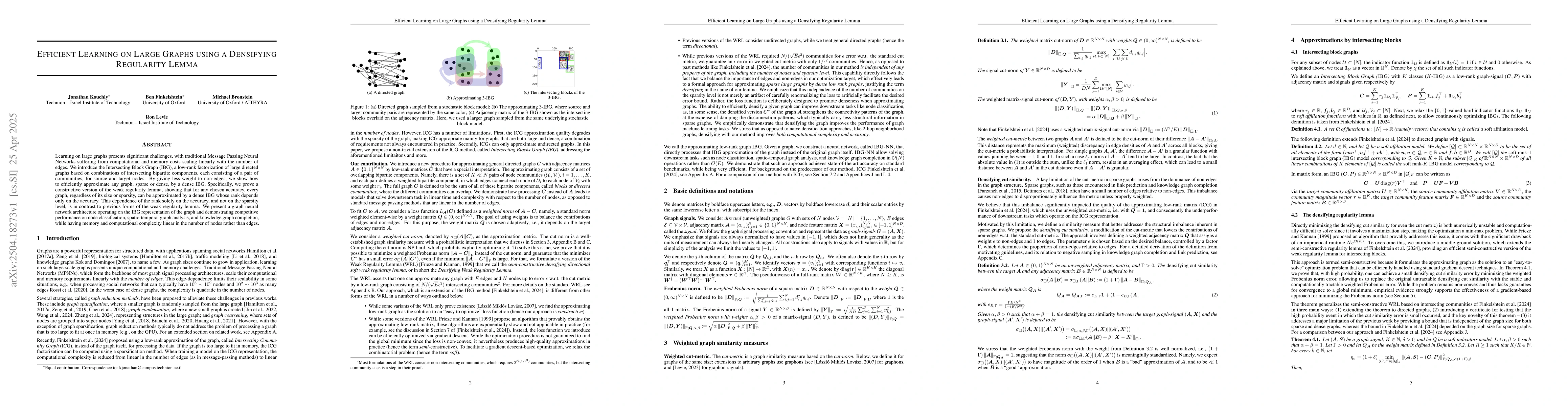 Thumbnail for Efficient Learning on Large Graphs using a Densifying Regularity Lemma