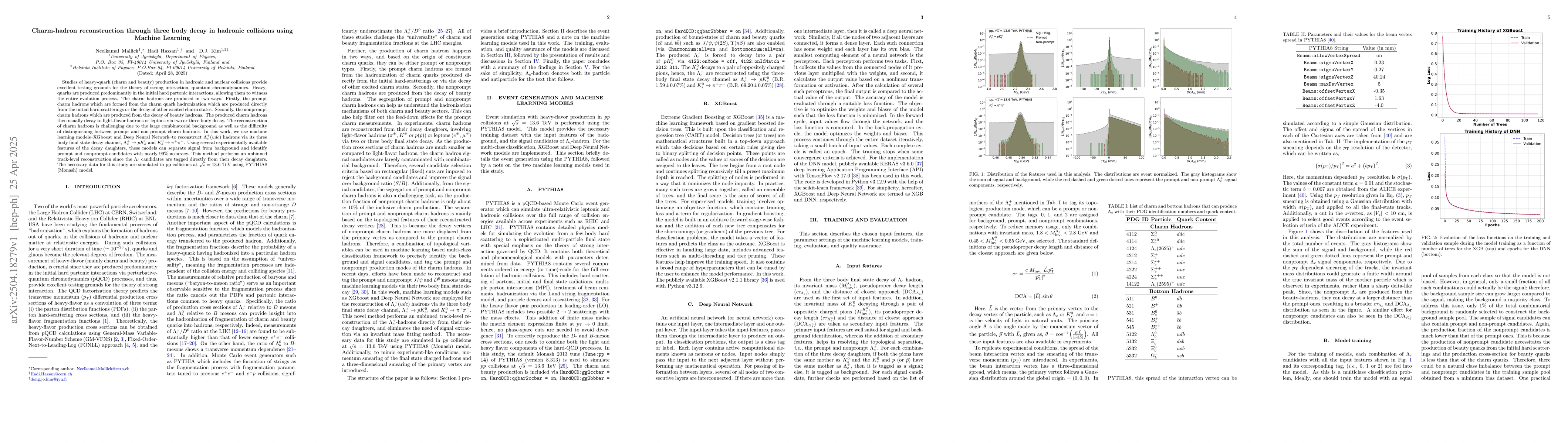 Thumbnail for Charm-hadron reconstruction through three body decay in hadronic
  collisions using Machine Learning