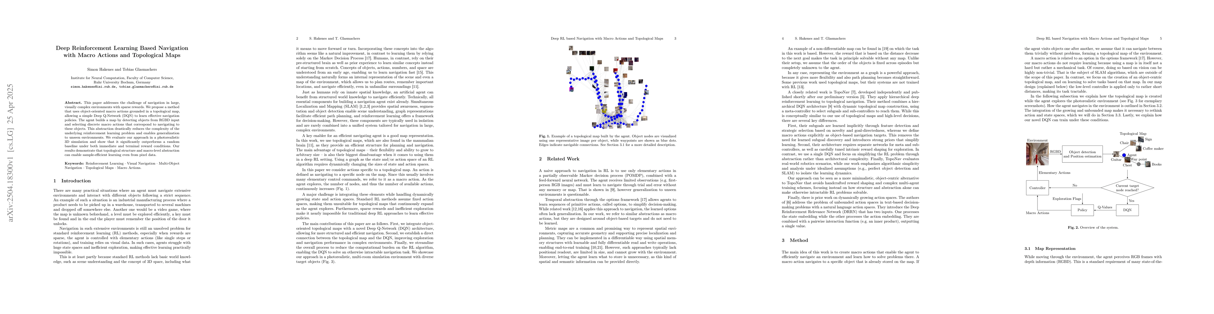 Thumbnail for Deep Reinforcement Learning Based Navigation with Macro Actions and
  Topological Maps