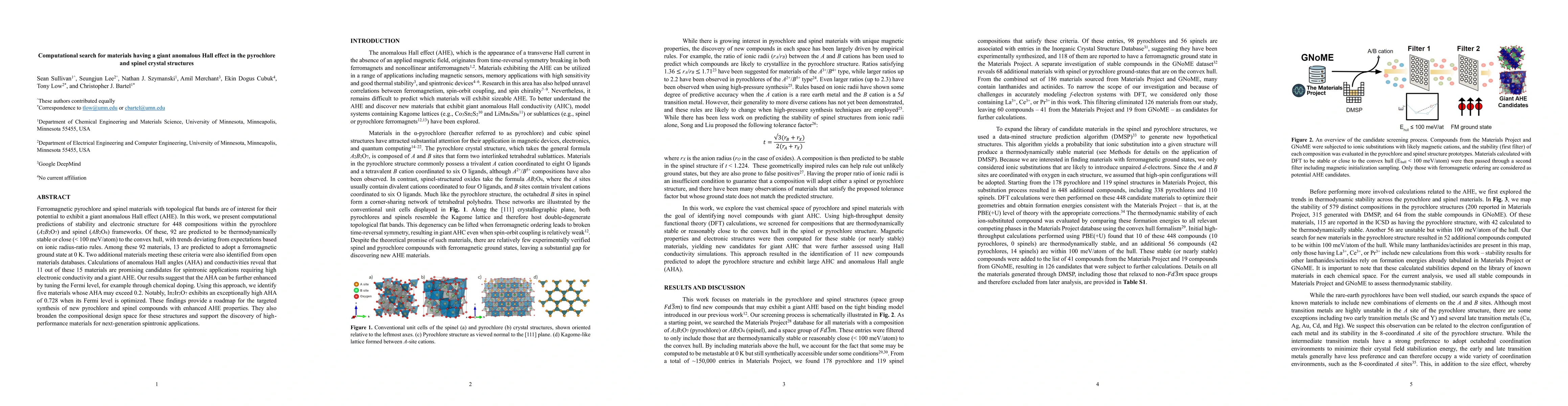 Thumbnail for Computational search for materials having a giant anomalous Hall effect
  in the pyrochlore and spinel crystal structures