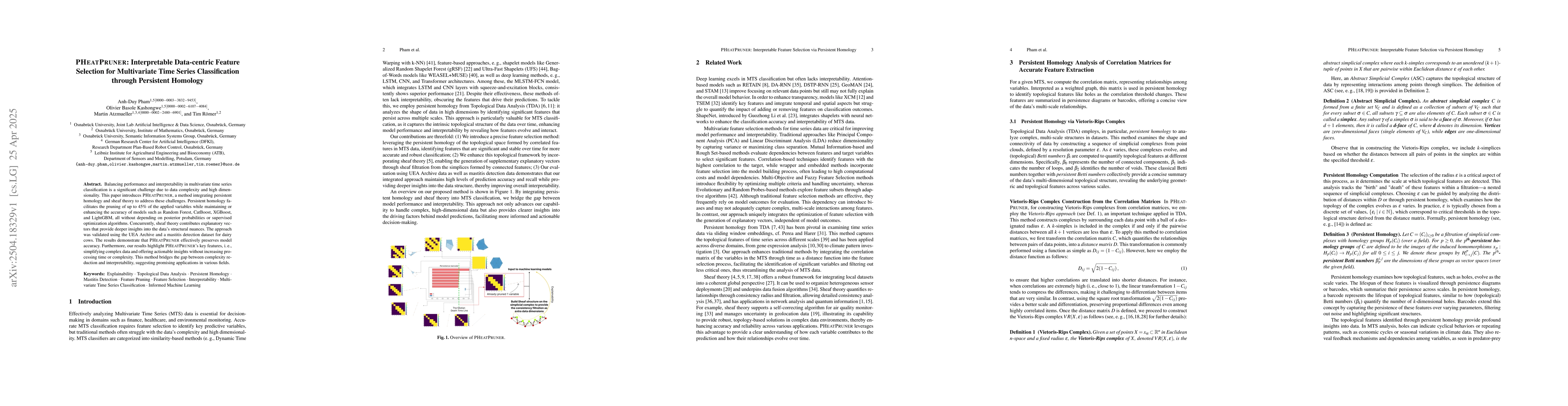 Thumbnail for PHEATPRUNER: Interpretable Data-centric Feature Selection for
  Multivariate Time Series Classification through Persistent Homology