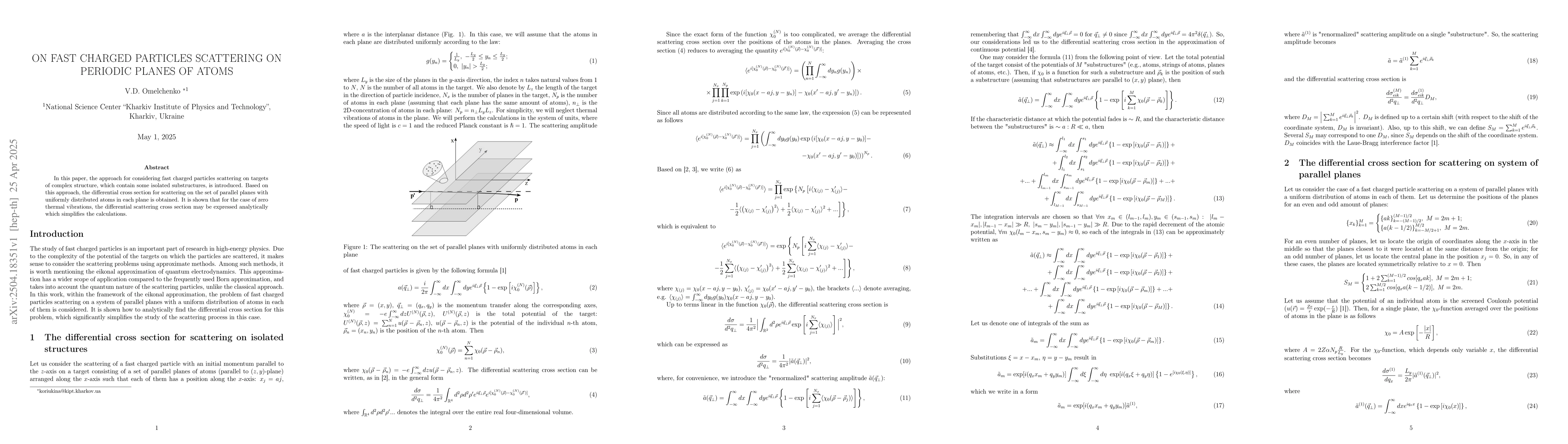 Thumbnail for On fast charged particles scattering on periodic planes of atoms