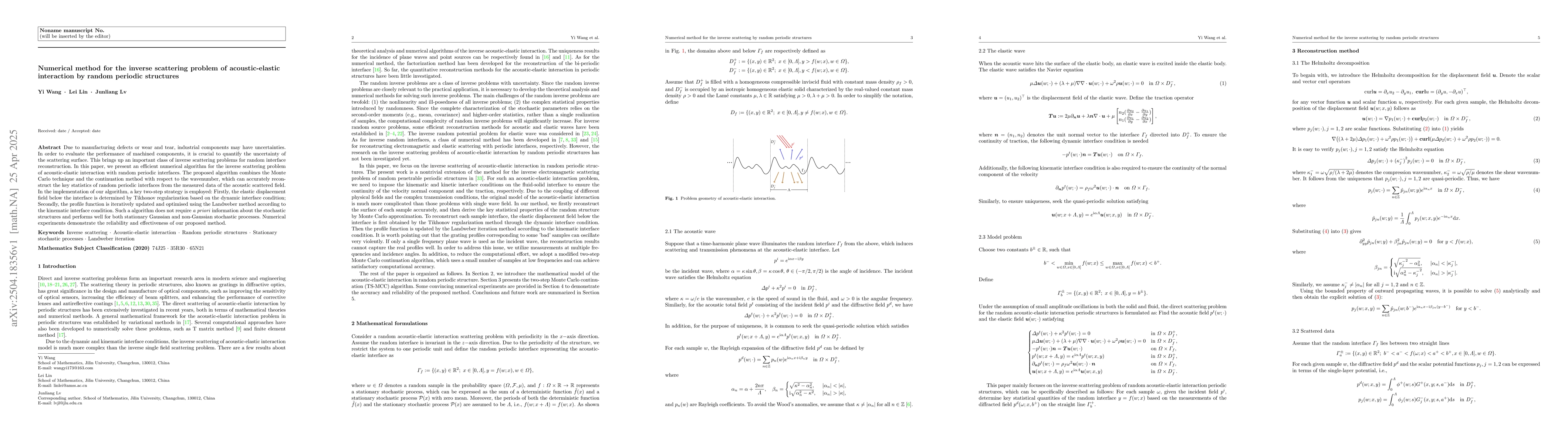 Thumbnail for Numerical method for the inverse scattering by random periodic
  structures