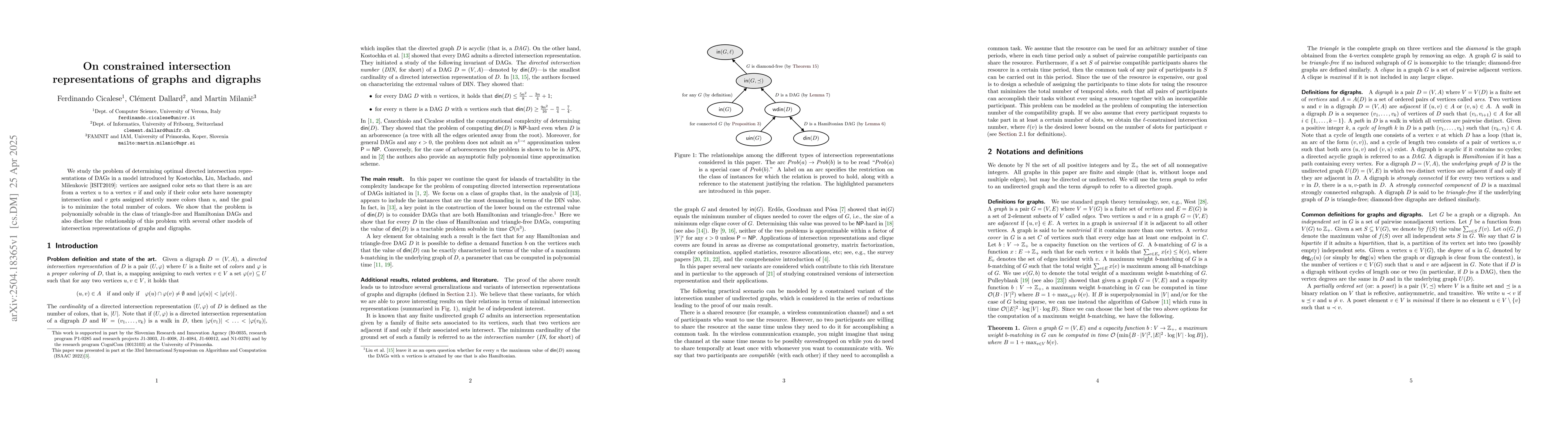 Thumbnail for On constrained intersection representations of graphs and digraphs