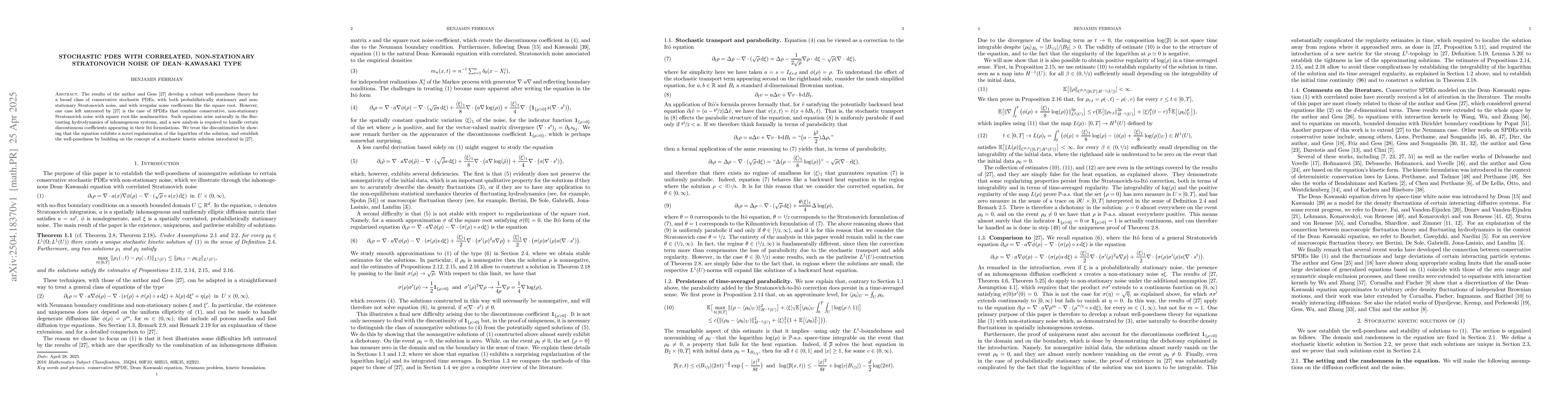 Thumbnail for Stochastic PDEs with correlated, non-stationary Stratonovich noise of
  Dean--Kawasaki type