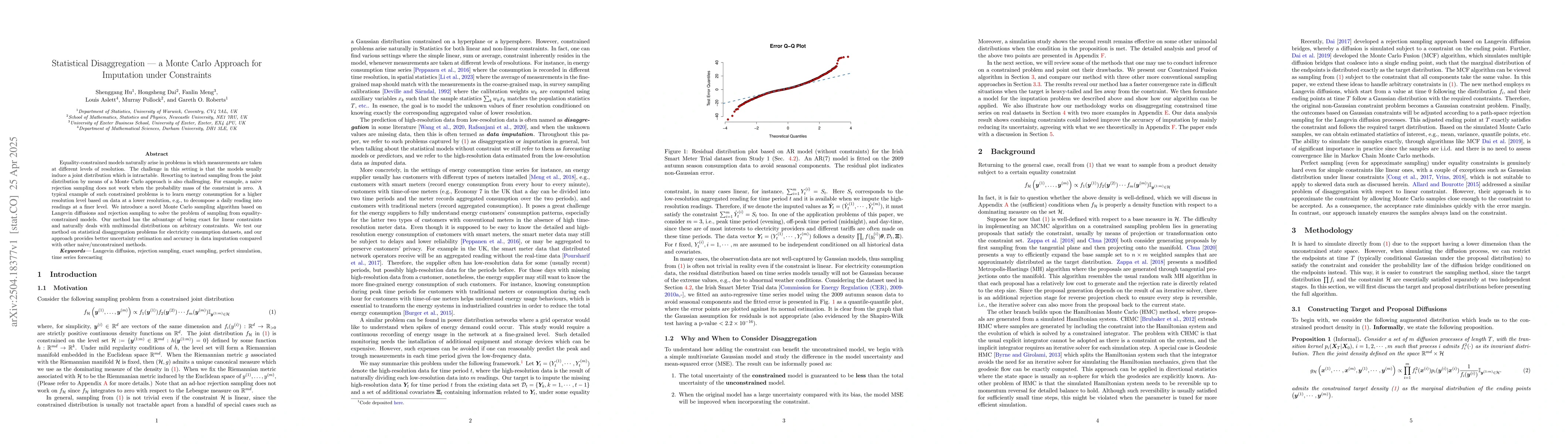 Thumbnail for Statistical Disaggregation -- a Monte Carlo Approach for Imputation
  under Constraints