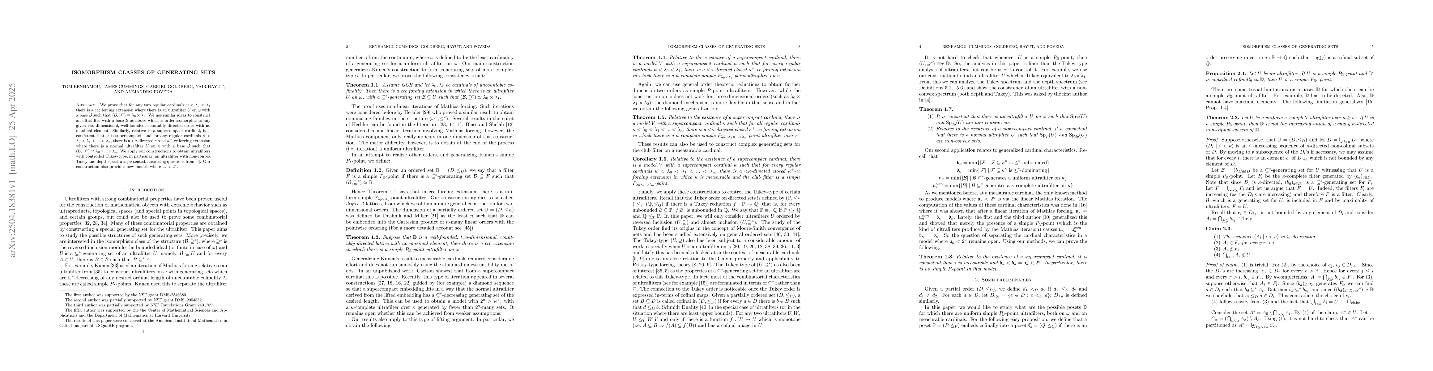 Thumbnail for Isomorphism Classes of Generating Sets