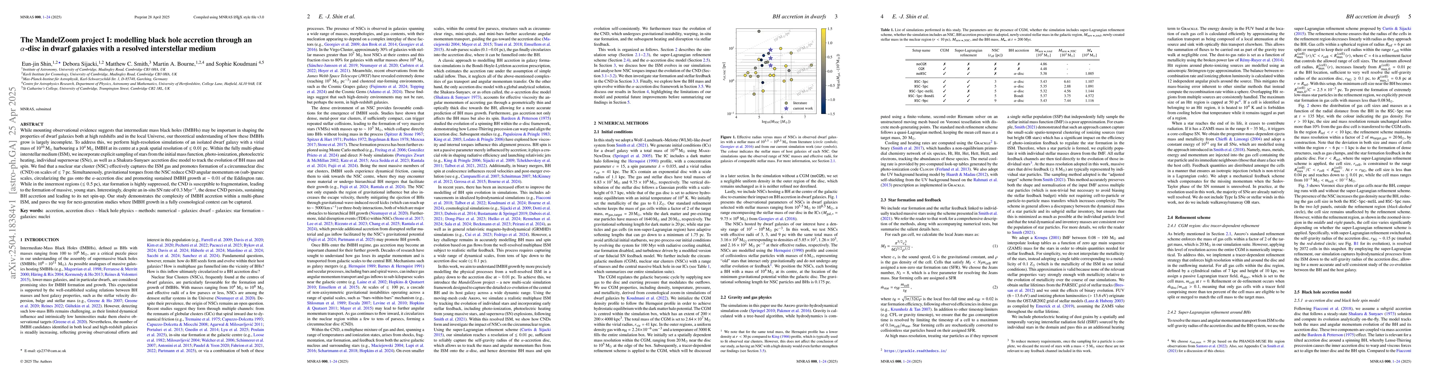 Thumbnail for The MandelZoom project I: modelling black hole accretion through an
  $α$-disc in dwarf galaxies with a resolved interstellar medium