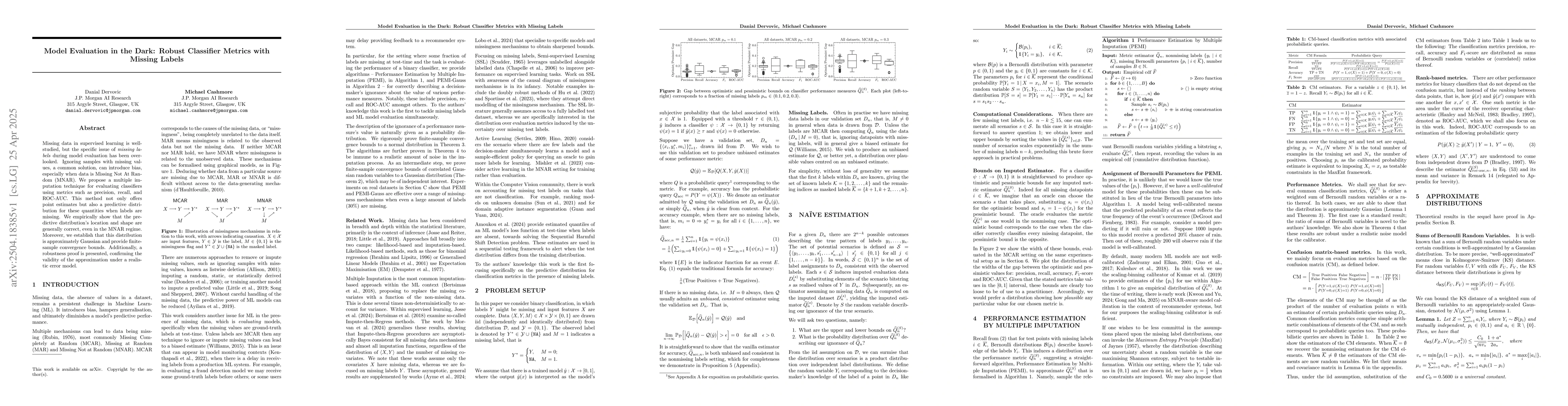 Thumbnail for Model Evaluation in the Dark: Robust Classifier Metrics with Missing
  Labels