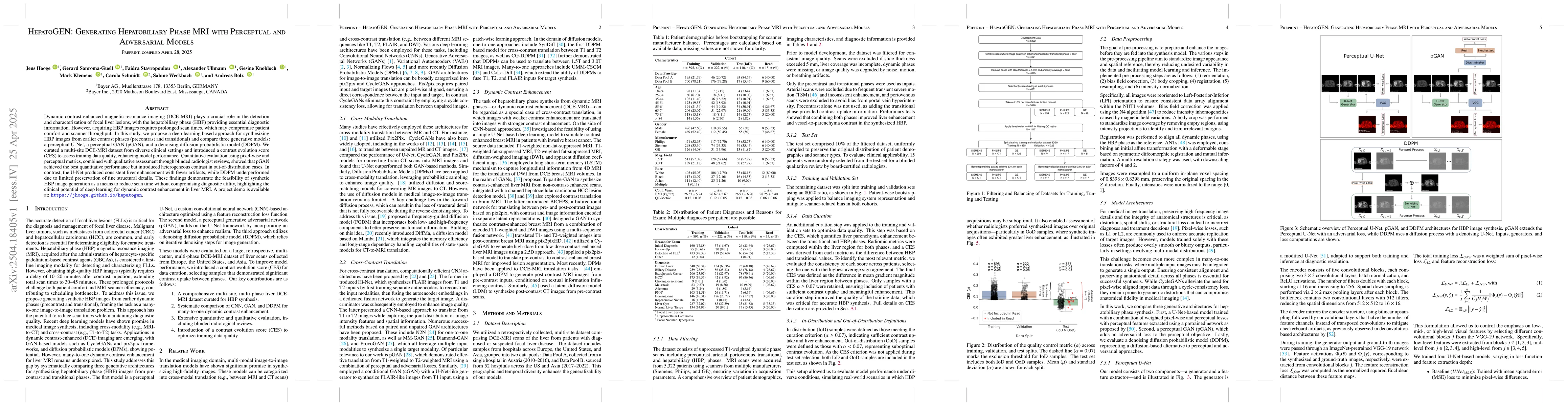 Thumbnail for HepatoGEN: Generating Hepatobiliary Phase MRI with Perceptual and
  Adversarial Models