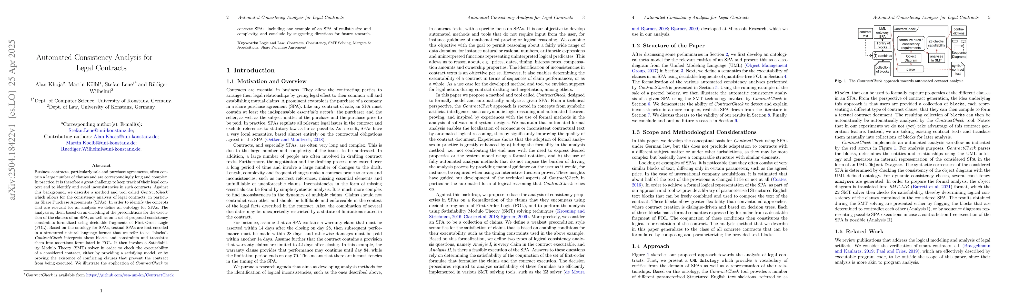 Thumbnail for Automated Consistency Analysis for Legal Contracts