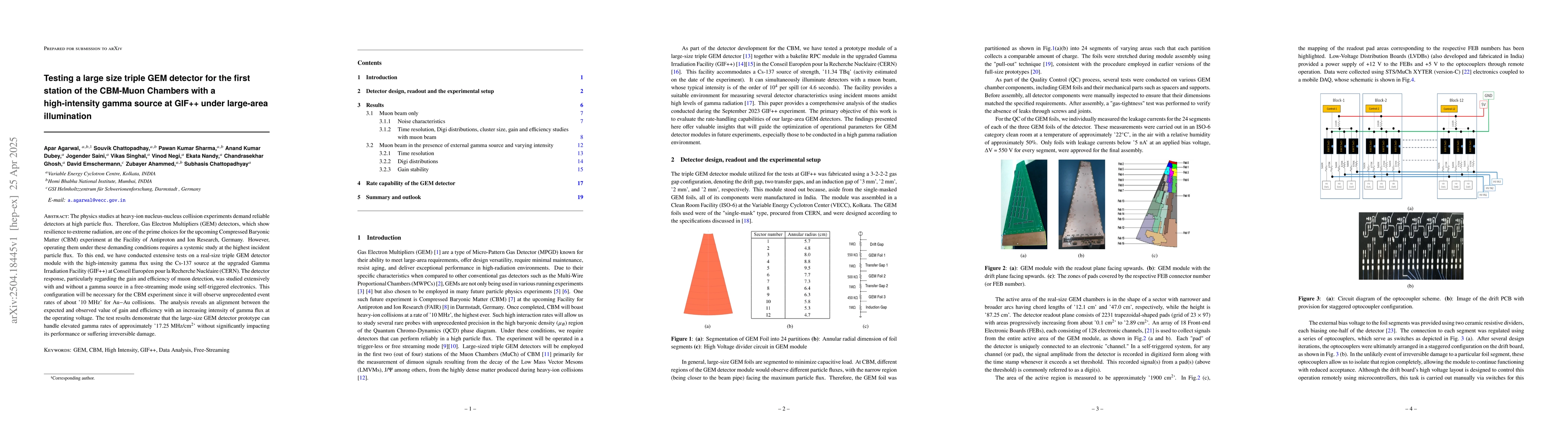 Thumbnail for Testing a large size triple GEM detector for the first station of the
  CBM-Muon Chambers with a high-intensity gamma source at GIF++ under
  large-area illumination