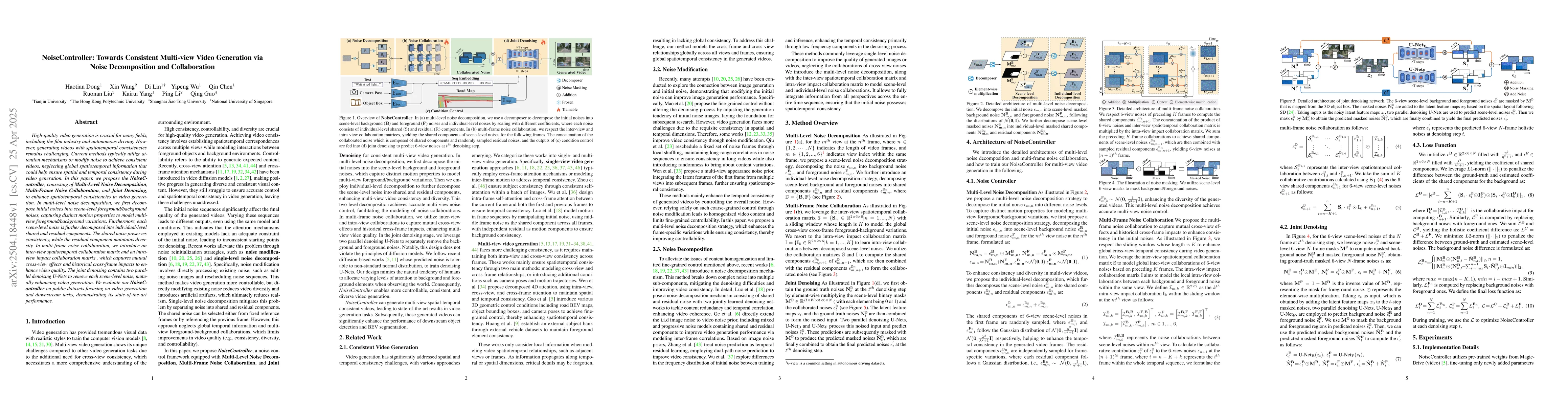 Thumbnail for NoiseController: Towards Consistent Multi-view Video Generation via
  Noise Decomposition and Collaboration