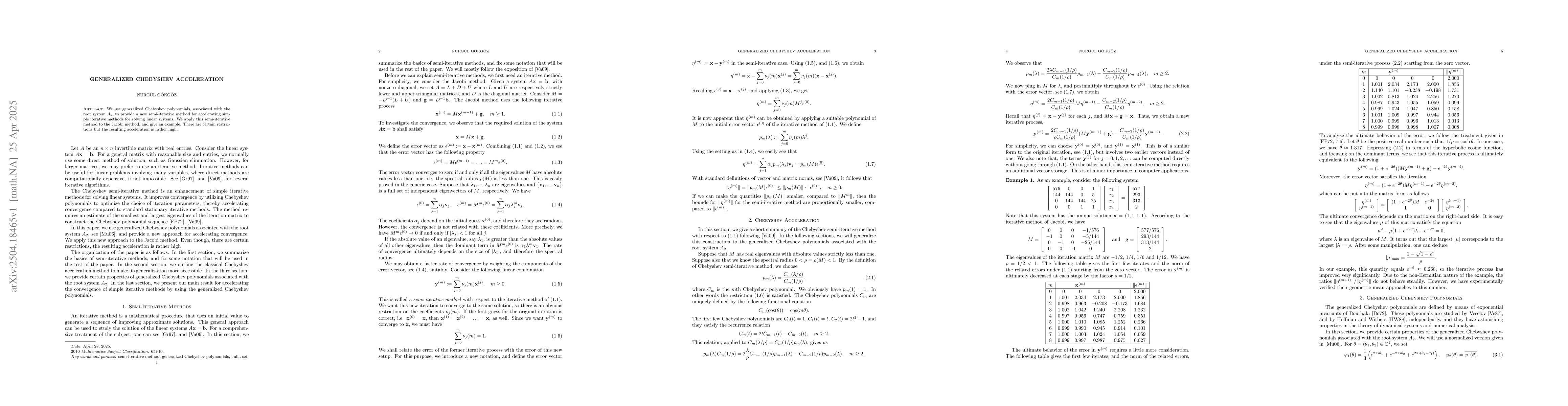 Thumbnail for Generalized Chebyshev Acceleration