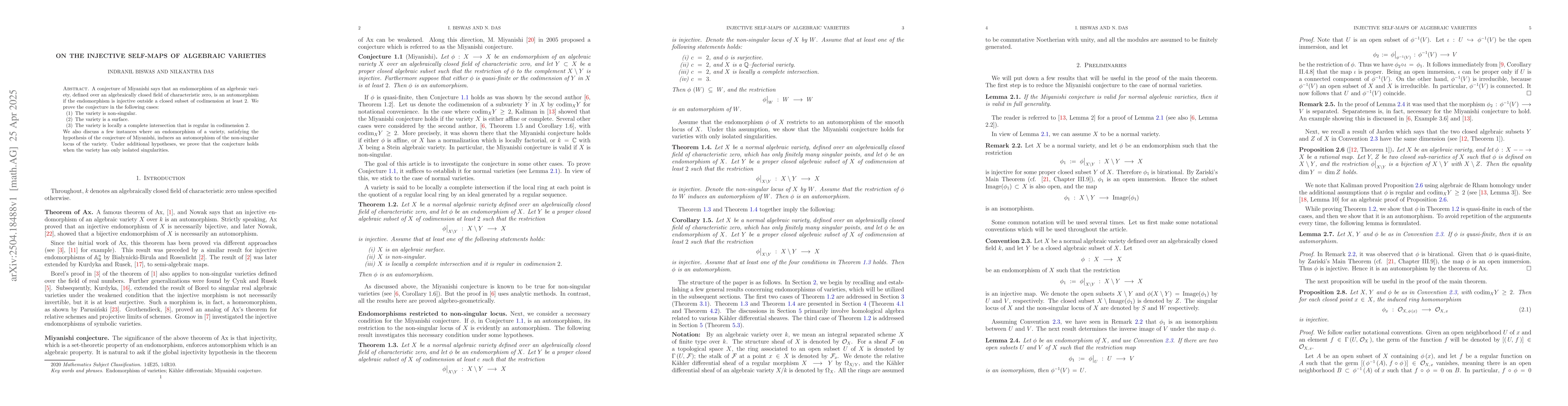 Thumbnail for On the injective self-maps of algebraic varieties